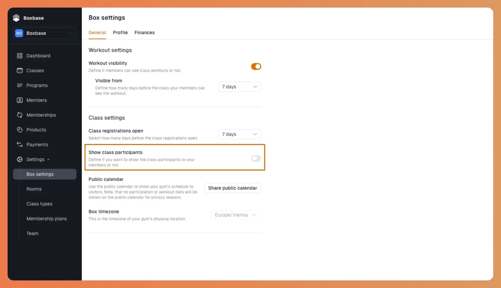 Class Partitipation Privacy Settings